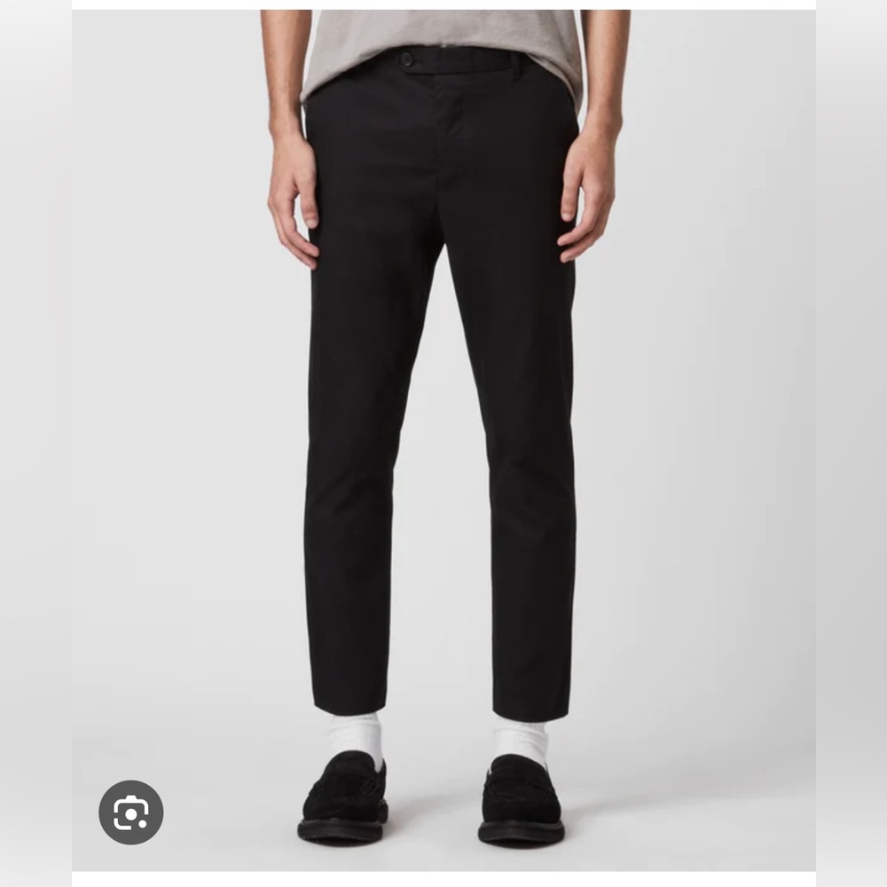 Men’s All Saints Kato Cropped Trouser- Black Size 32